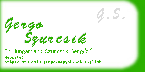 gergo szurcsik business card